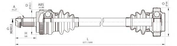 OPEN PARTS DRS636500 Приводний вал