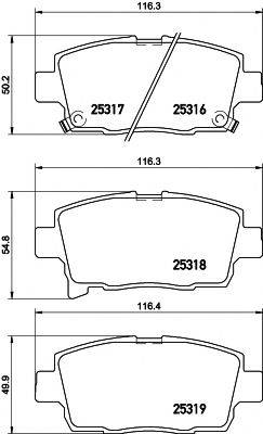 TEXTAR 2531601 Комплект гальмівних колодок, дискове гальмо