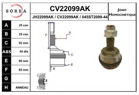 EAI CV22099AK Шарнірний комплект, приводний вал