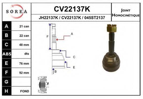 EAI CV22137K Шарнірний комплект, приводний вал