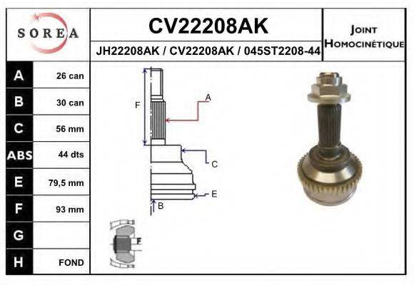 EAI CV22208AK Шарнірний комплект, приводний вал