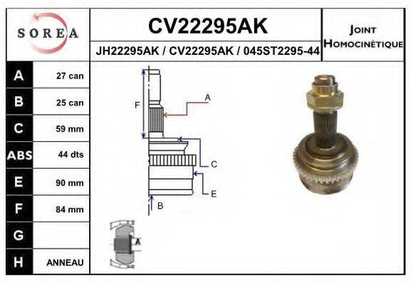 EAI CV22295AK Шарнірний комплект, приводний вал