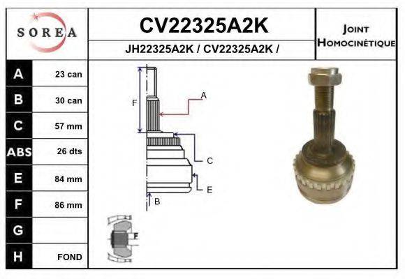 EAI CV22325A2K Шарнірний комплект, приводний вал