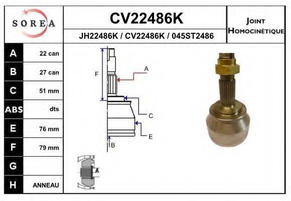 EAI CV22486K Шарнірний комплект, приводний вал