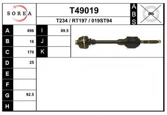 EAI T49019 Приводний вал