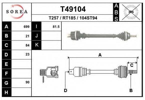 EAI T49104 Приводний вал