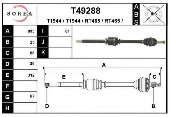 EAI T49288 Приводний вал