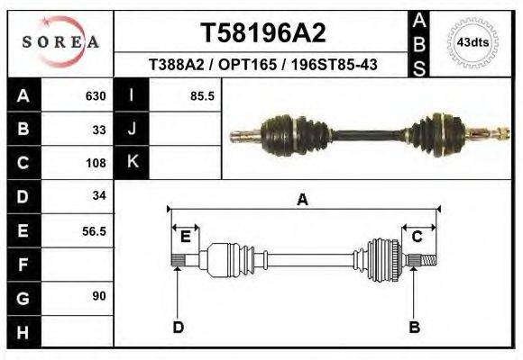 EAI T58196A2 Приводний вал