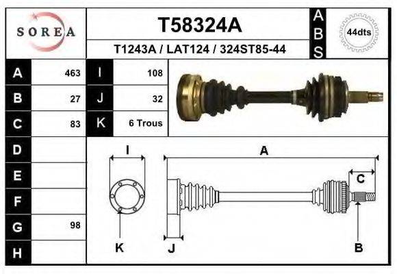 EAI T58324A Приводний вал