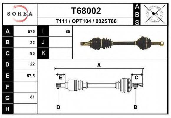 EAI T68002 Приводний вал