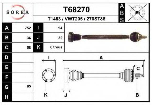 EAI T68270 Приводний вал