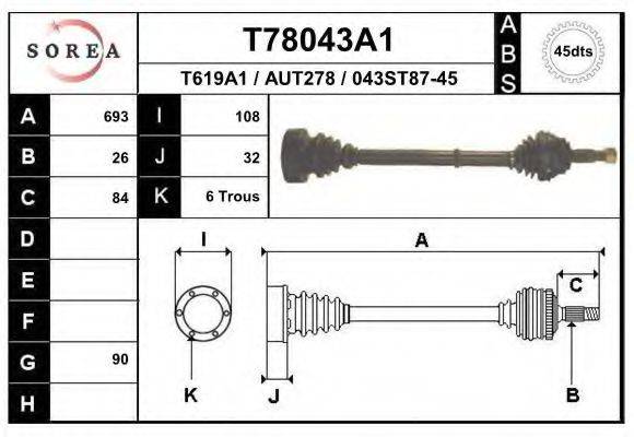 EAI T78043A1 Приводний вал