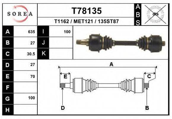 EAI T78135 Приводний вал