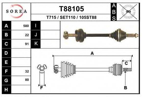 EAI T88105 Приводний вал