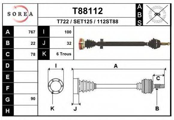 EAI T88112 Приводний вал