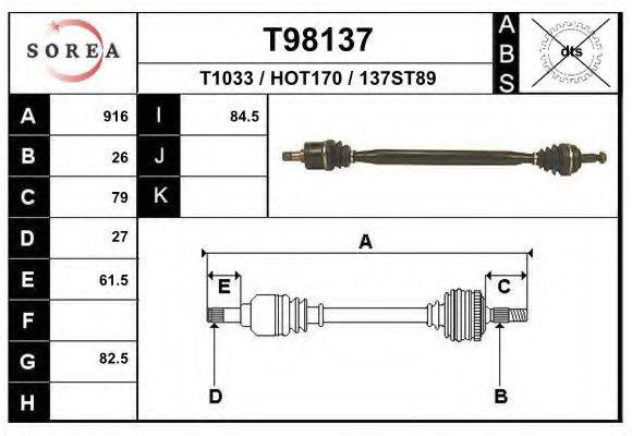 EAI T98137 Приводний вал