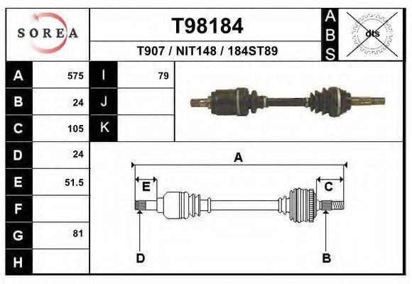 EAI T98184 Приводний вал