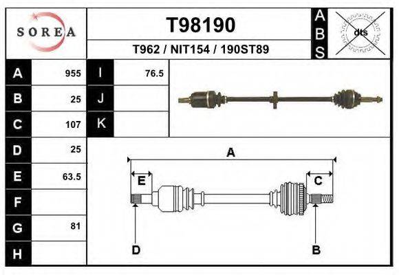 EAI T98190 Приводний вал