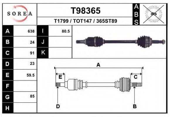 EAI T98365 Приводний вал