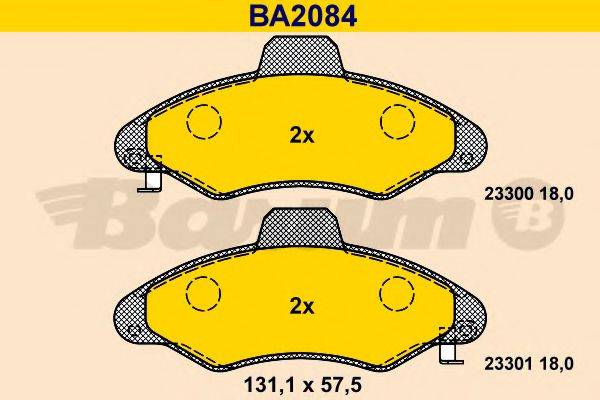 BARUM BA2084 Комплект гальмівних колодок, дискове гальмо