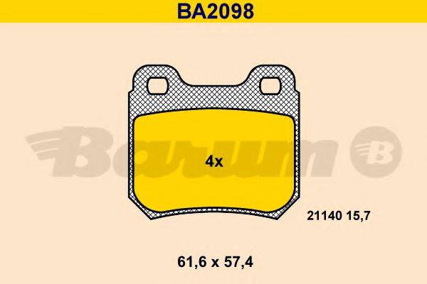 BARUM BA2098 Комплект гальмівних колодок, дискове гальмо