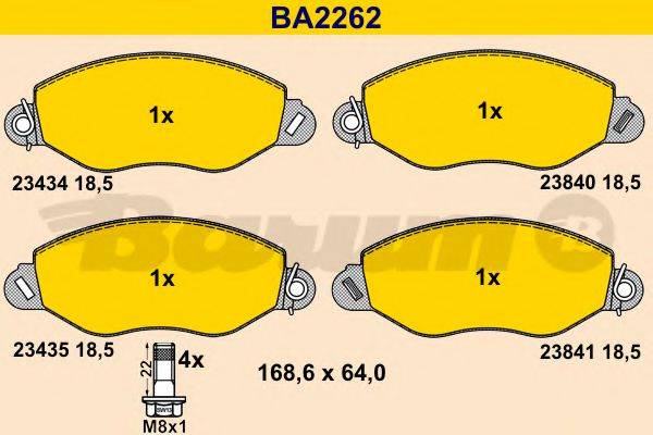 BARUM BA2262 Комплект гальмівних колодок, дискове гальмо