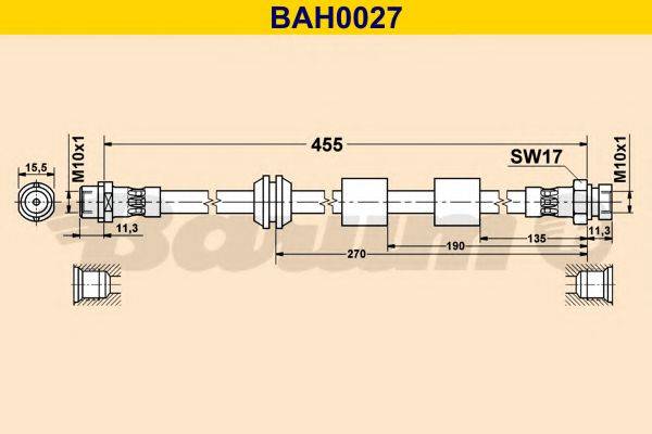 BARUM BAH0027 Гальмівний шланг