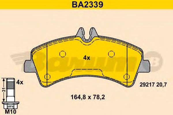 BARUM BA2339 Комплект гальмівних колодок, дискове гальмо