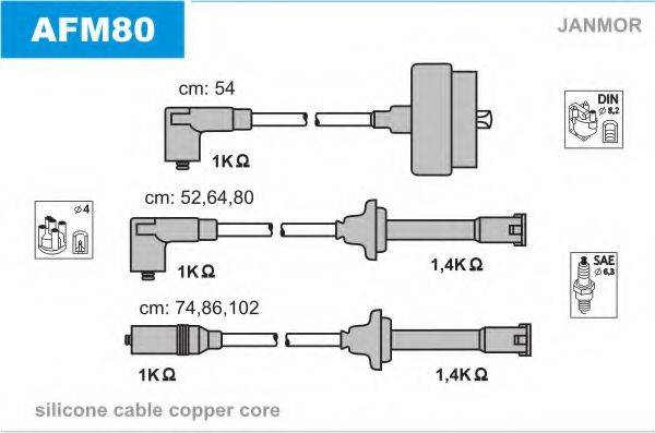 JANMOR AFM80 Комплект дротів запалювання