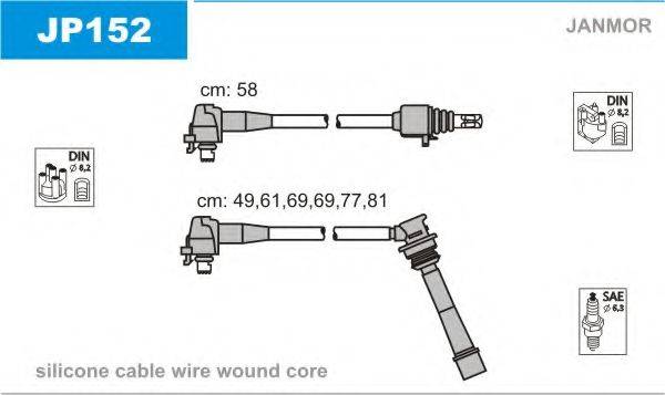 JANMOR JP152 Комплект дротів запалювання