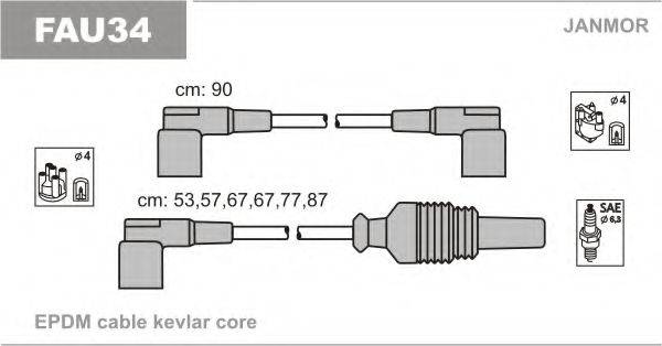 JANMOR FAU34 Комплект дротів запалювання