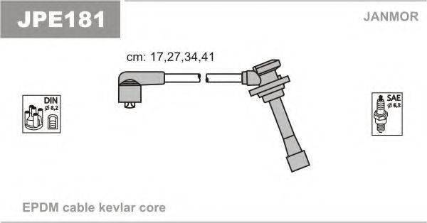 JANMOR JPE181 Комплект дротів запалювання
