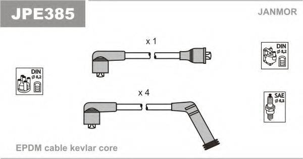 JANMOR JPE385 Комплект дротів запалювання
