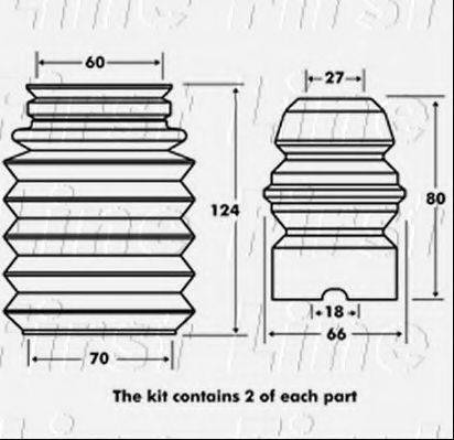 FIRST LINE FPK7011 Пилозахисний комплект, амортизатор