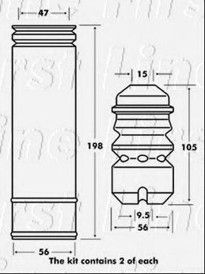 FIRST LINE FPK7016 Пилозахисний комплект, амортизатор