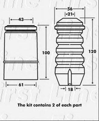 FIRST LINE FPK7077 Пилозахисний комплект, амортизатор