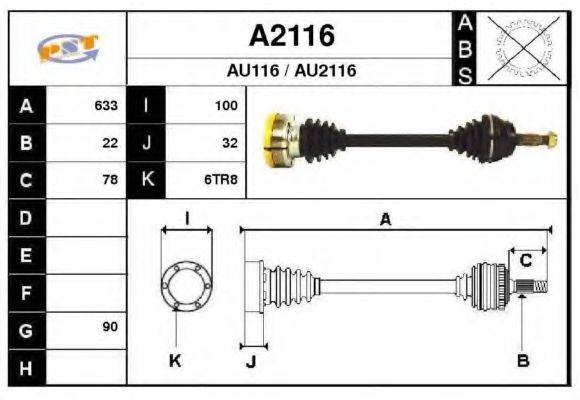 SNRA A2116 Приводний вал