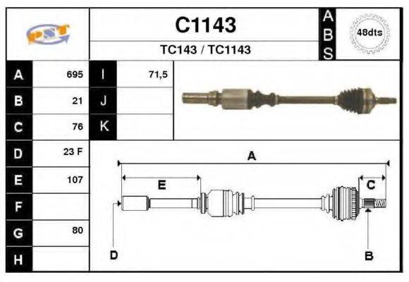 SNRA C1143 Приводний вал