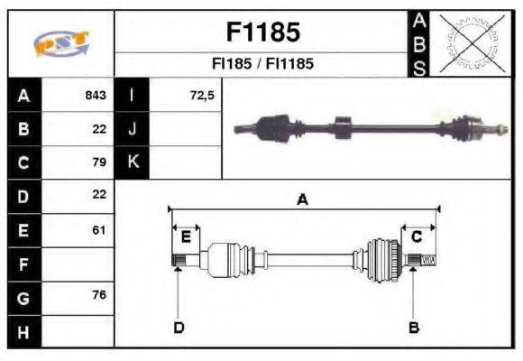 SNRA F1185 Приводний вал