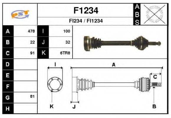 SNRA F1234 Приводний вал