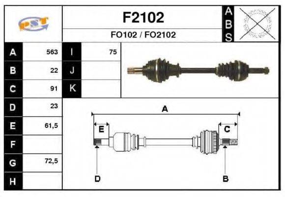 SNRA F2102 Приводний вал