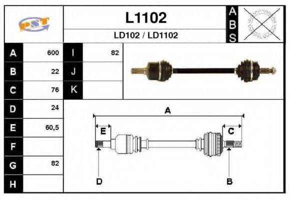 SNRA L1102 Приводний вал