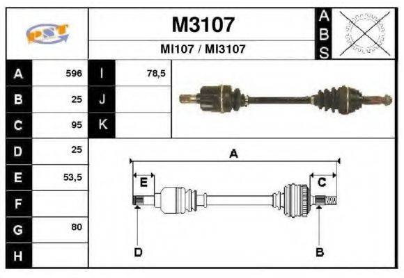 SNRA M3107 Приводний вал