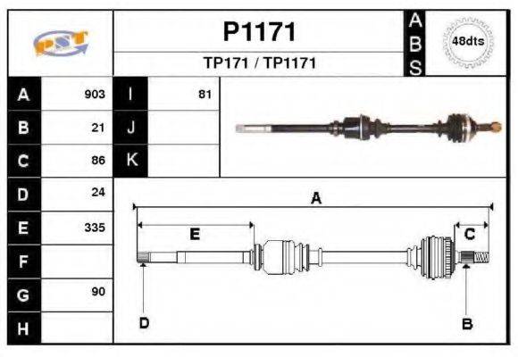 SNRA P1171 Приводний вал