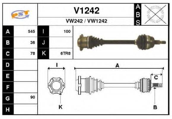 SNRA V1242 Приводний вал