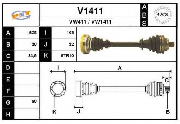 SNRA V1411 Приводний вал