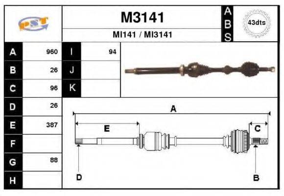 SNRA M3141 Приводний вал