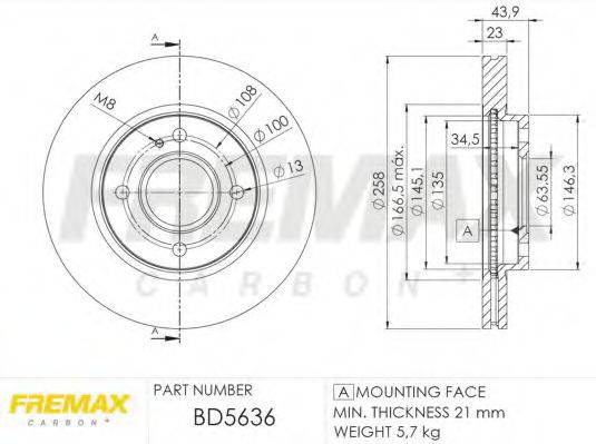 FREMAX BD5636 гальмівний диск