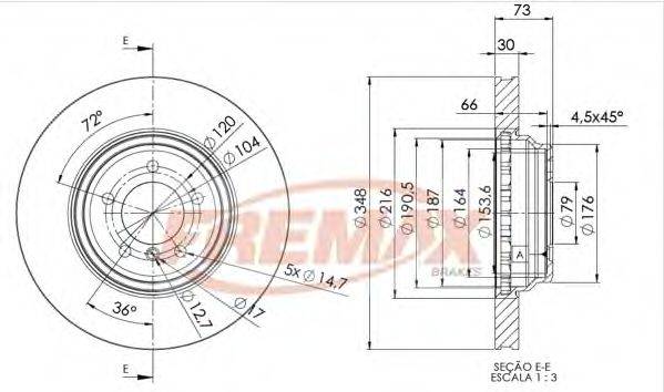 FREMAX BD1973 гальмівний диск