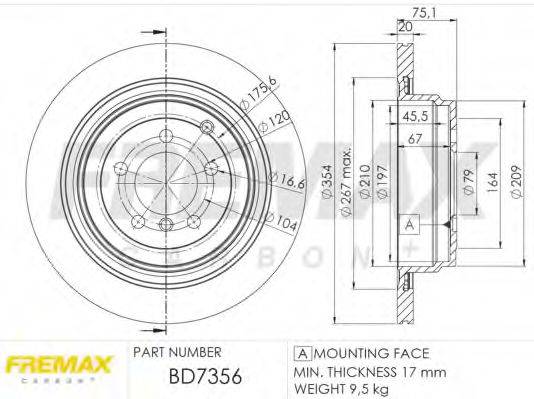 FREMAX BD7356 гальмівний диск